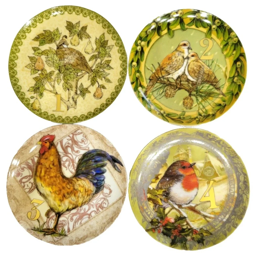 Pottery Barn Twelve Days Of Christmas Boxed Salad Plates, Mixed Set Of 12